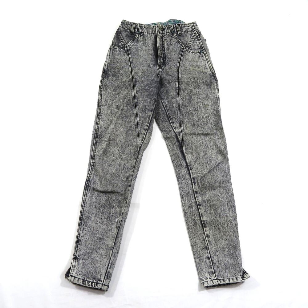 Lee Gray Stone Washed Jeans Made In USA Womens 5M Measured 25x29 1980s
